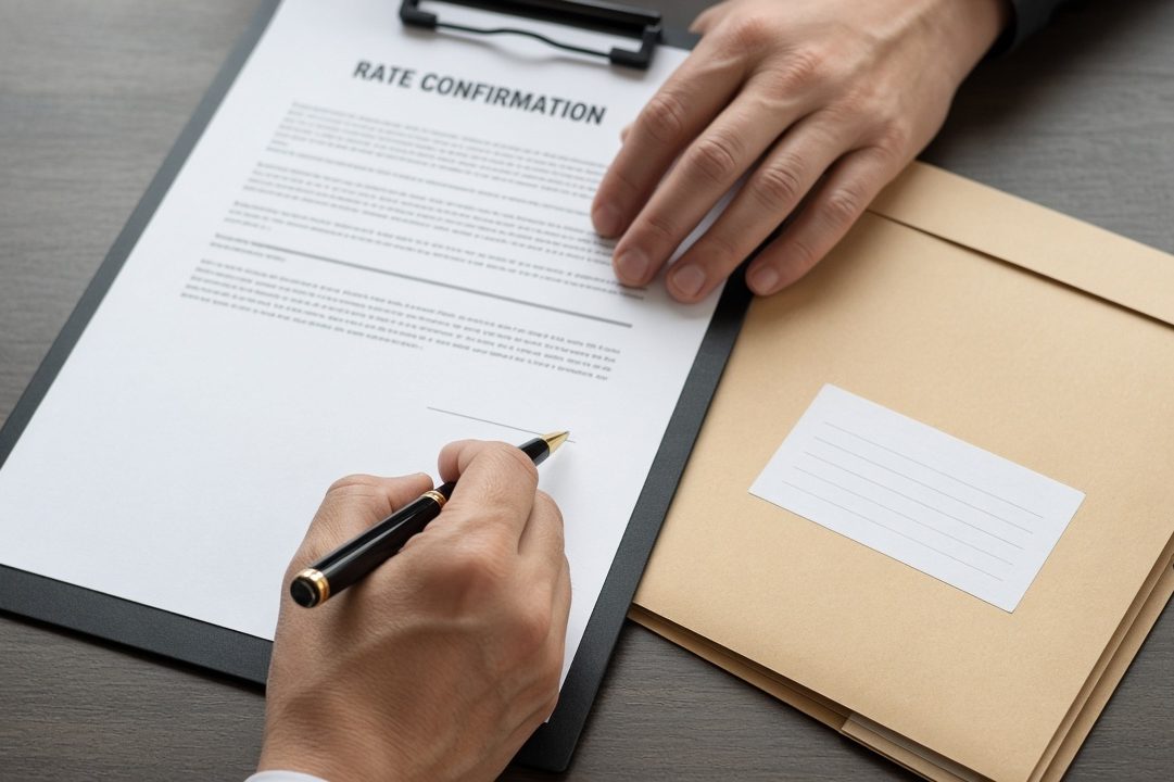 Rate confirmation and broker setup paperwork